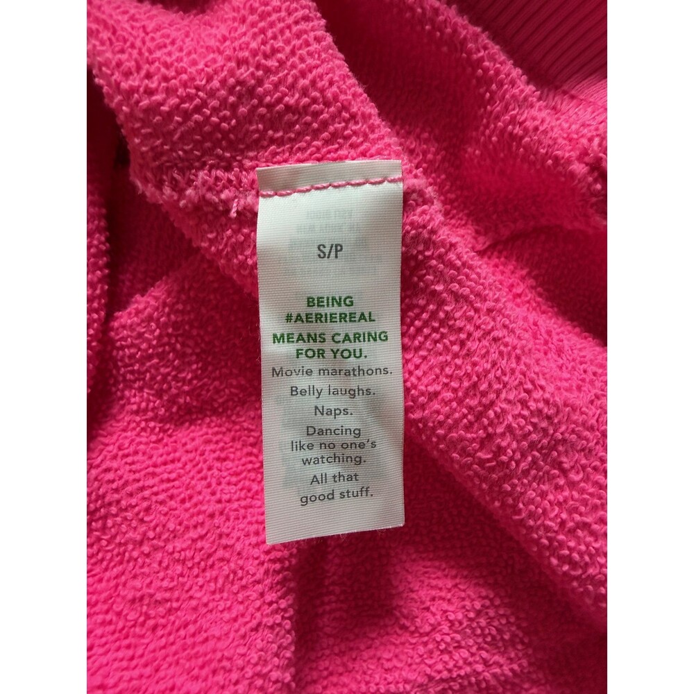 Aerie Endless Summer Crew Sweatshirt Tropadelic Hot Pink S/P - Picture 4 of 7